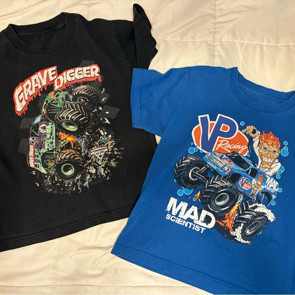Retro monster truck shirts distressed